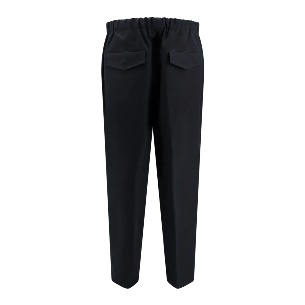 Jil Sander Zwarte Katoenen Broek Klassiek Ontwerp Black Heren