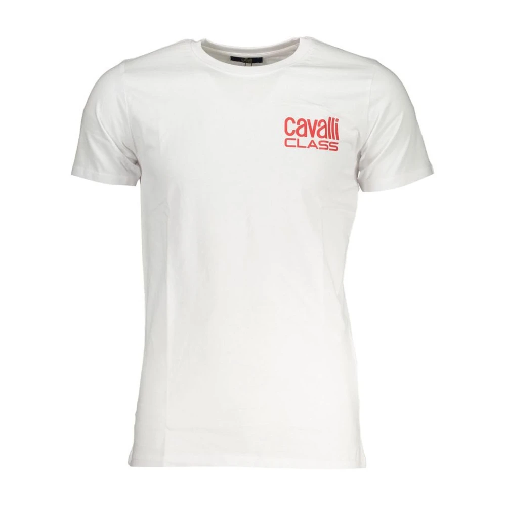 Cavalli Class Witte Katoenen Crew Neck T-Shirt White Heren