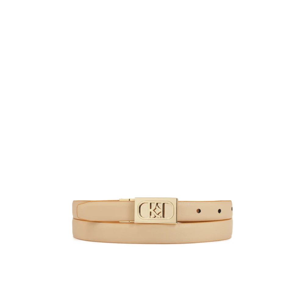Kazar Beige en bruine dubbelzijdige riem met volledige gesp Brown Dames