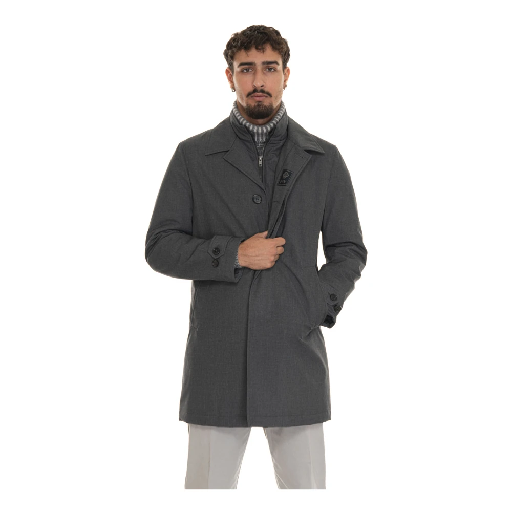 Fay Canvas Morning Coat met knoopsluiting Black Heren
