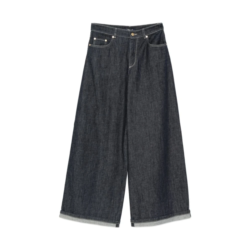Max Mara Wide Jeans - Female - Wide Jeans - Blue - L - Jeans