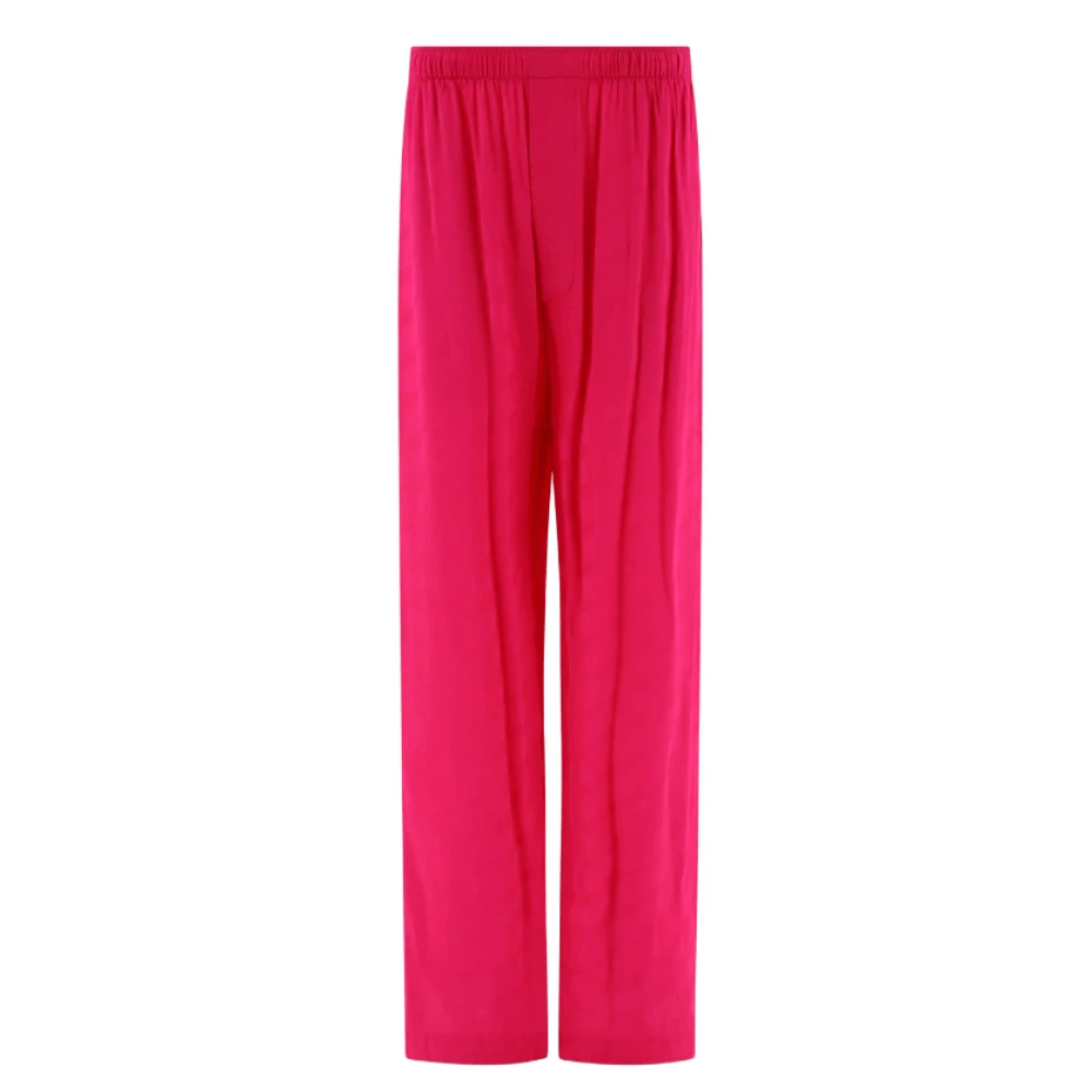 Balenciaga Roze Geplooide Straight-Leg Broek Pink Dames