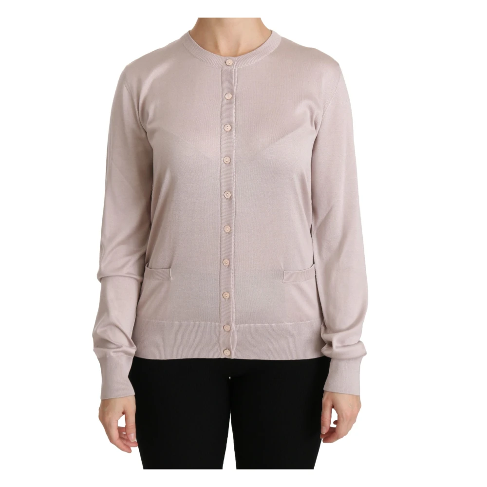 Dolce & Gabbana Women's Pink Cardigans,, Luxurious Silk Blend Cardigan Medium