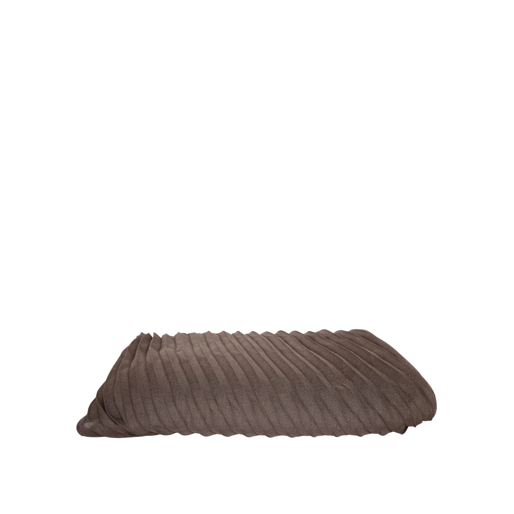 Issey Miyake Women's Brown Clutches, One Size, Silk Wool Pleats Stole
