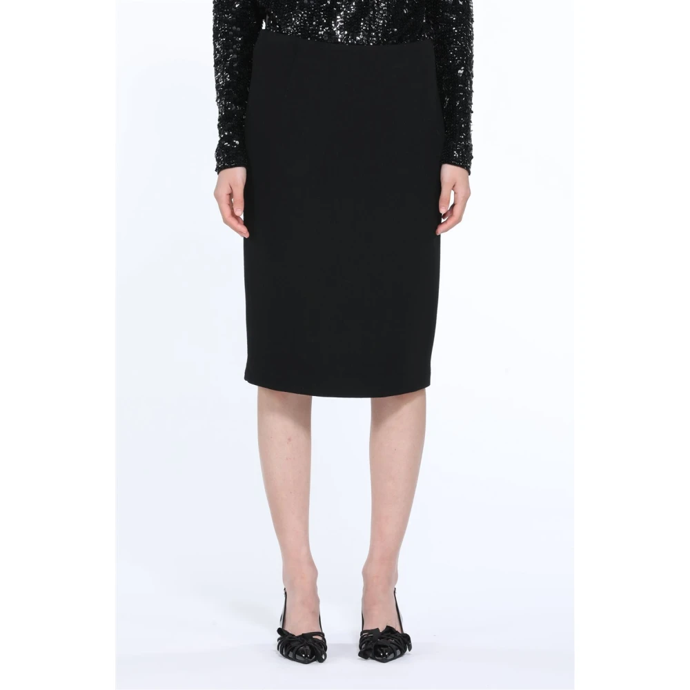N21 Zwarte Wollen Midi Rok Black Dames
