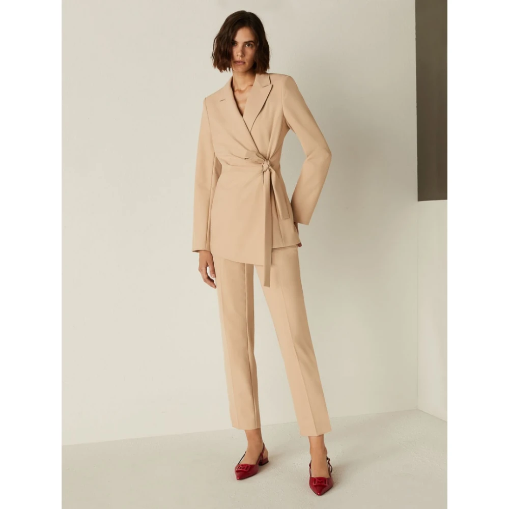 Marella Cropped Trousers Beige Dames