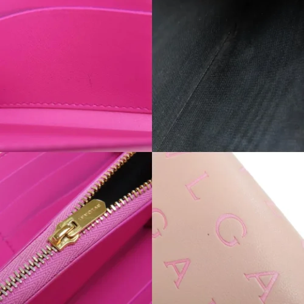 Bvlgari Vintage Pre-owned Leather wallets Pink Dames