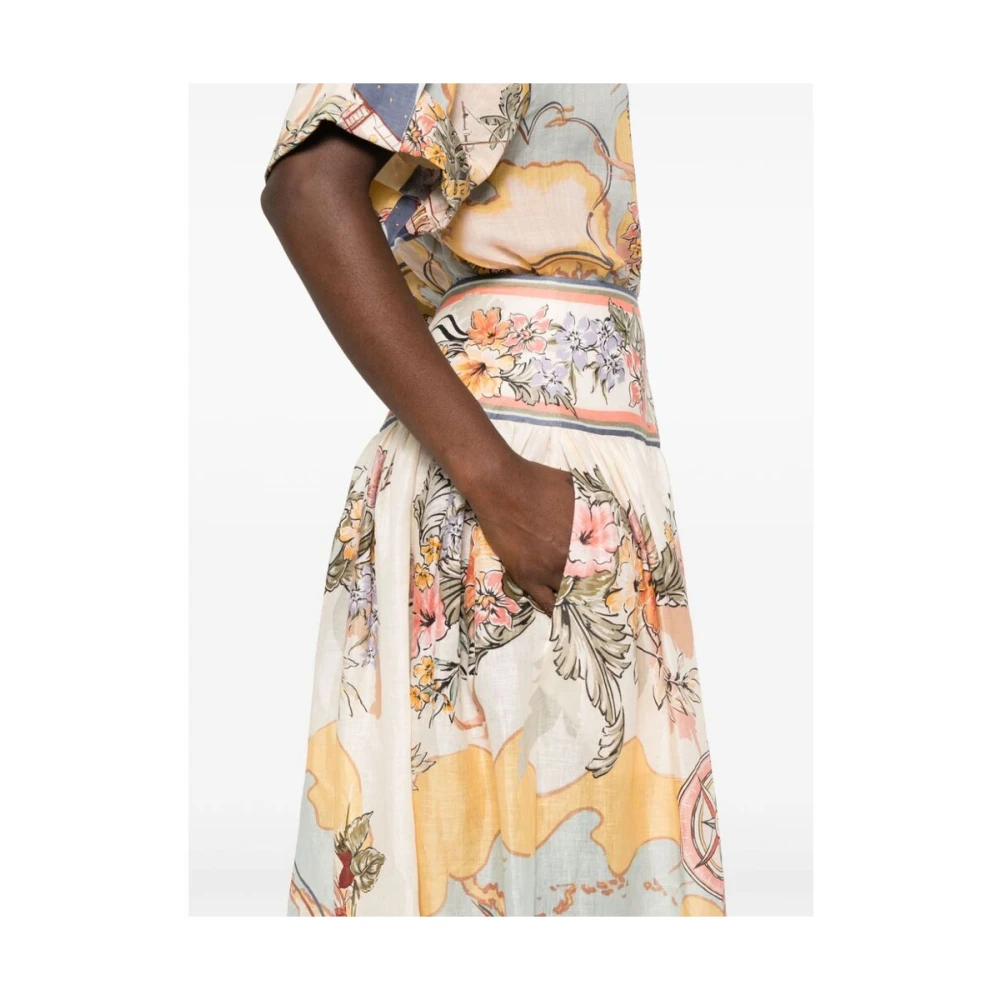 Zimmermann Beige Rok met Rits en Zakken Multicolor Dames