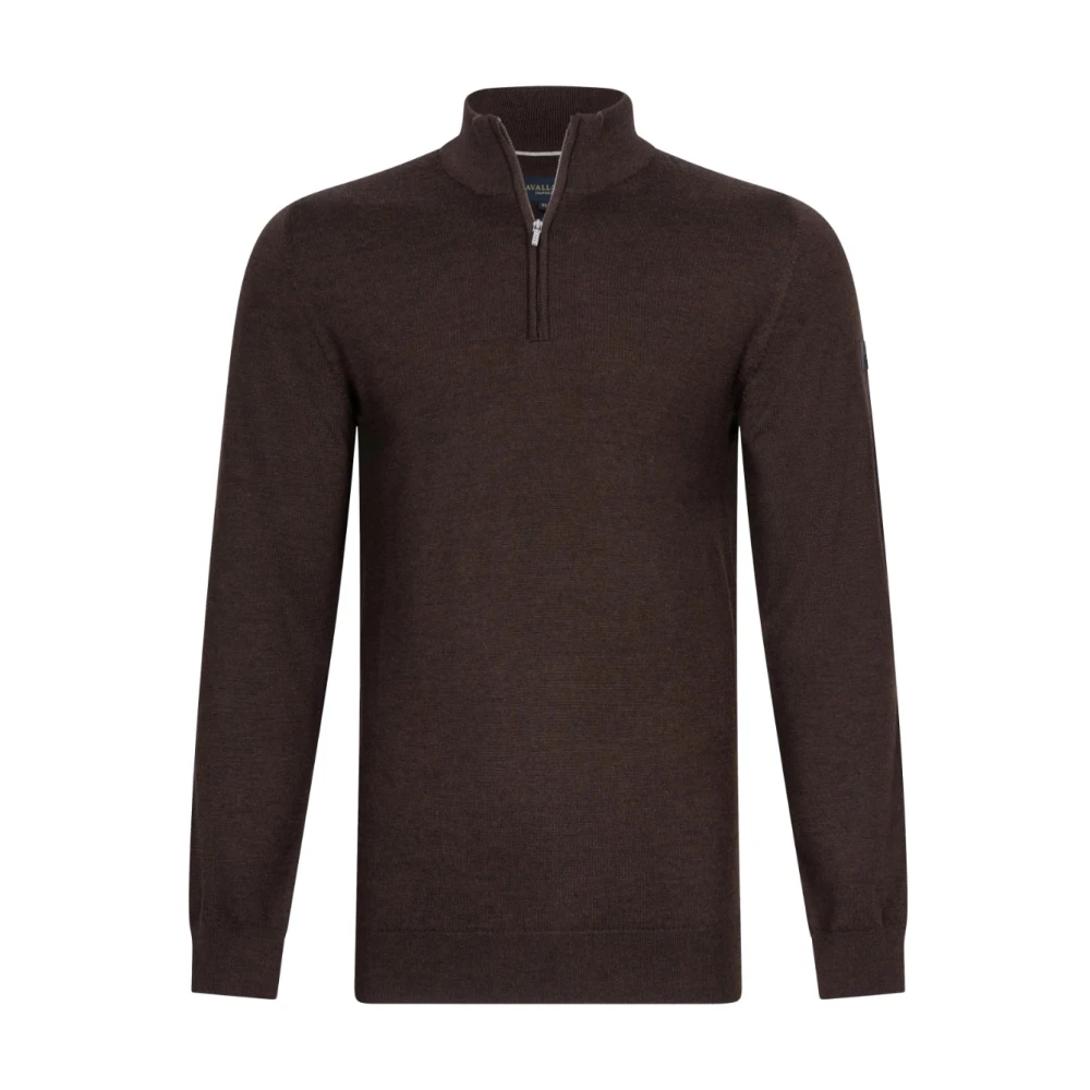 Cavallaro Merino Half Zip Pullover Bruin Sweater Brown Heren