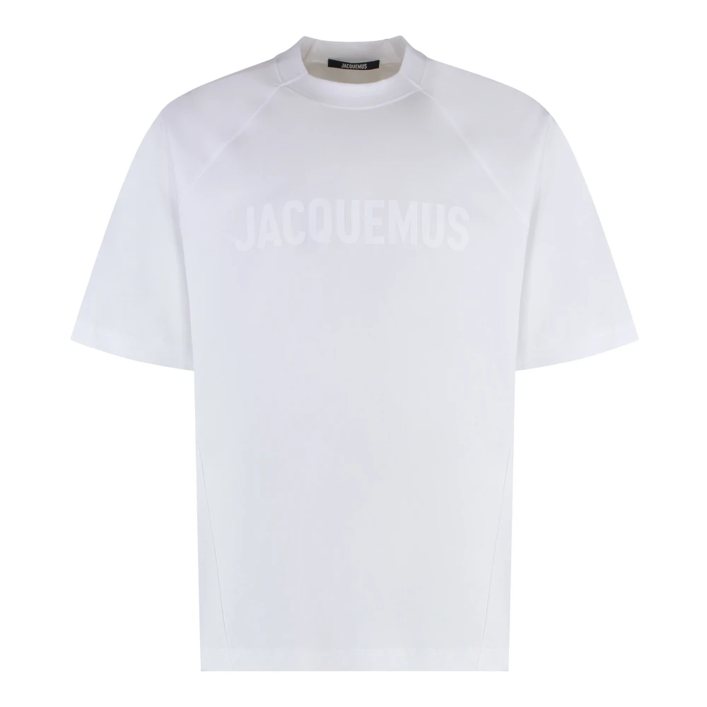Jacquemus Katoenen Crew-neck T-shirt met Toon-op-toon Print White Heren