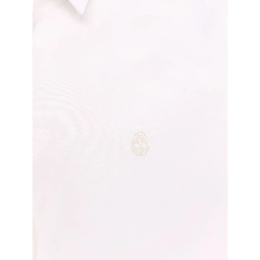 alexander mcqueen Skull Geborduurd Katoenen Overhemd White Heren