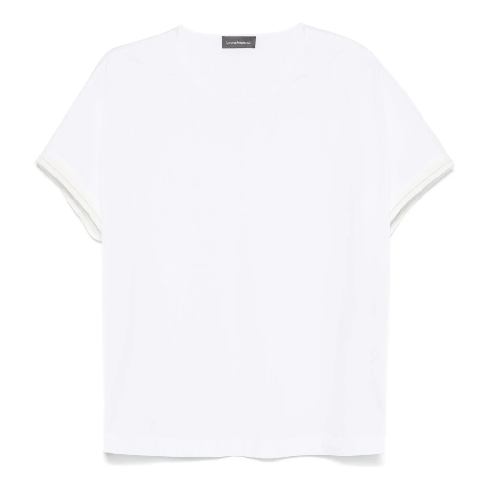 Lorena Antoniazzi Casual Wit Katoenen T-shirt met korte mouwen White Dames