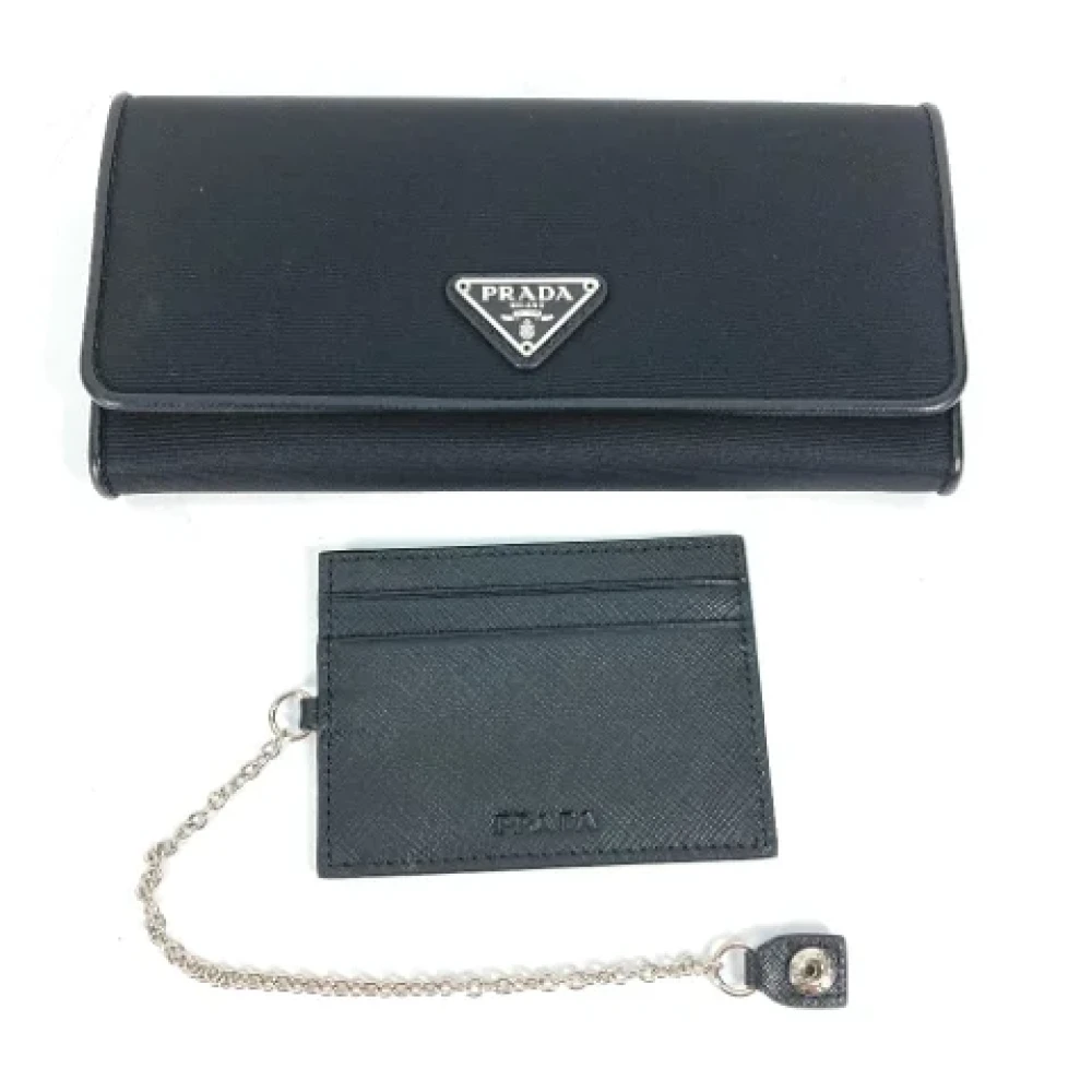 Prada Vintage Pre-owned Fabric wallets Black Dames