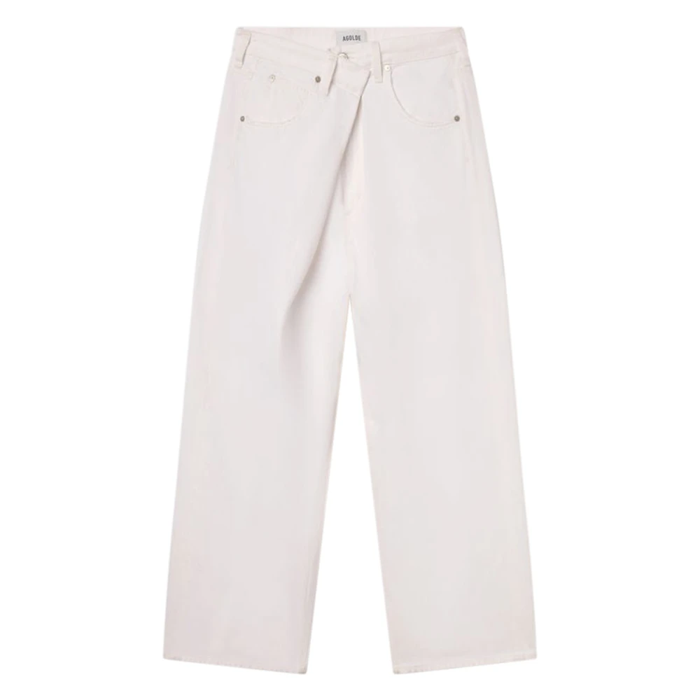 Agolde Women's White Vana Fold Jean - Straight Fit Jeans - W27 - Jeans