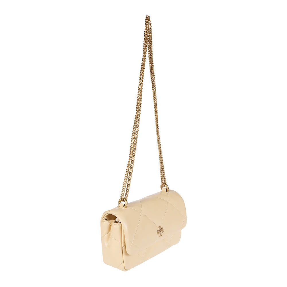 TORY BURCH Mini Flap Tas met Kira Ontwerp Beige Dames
