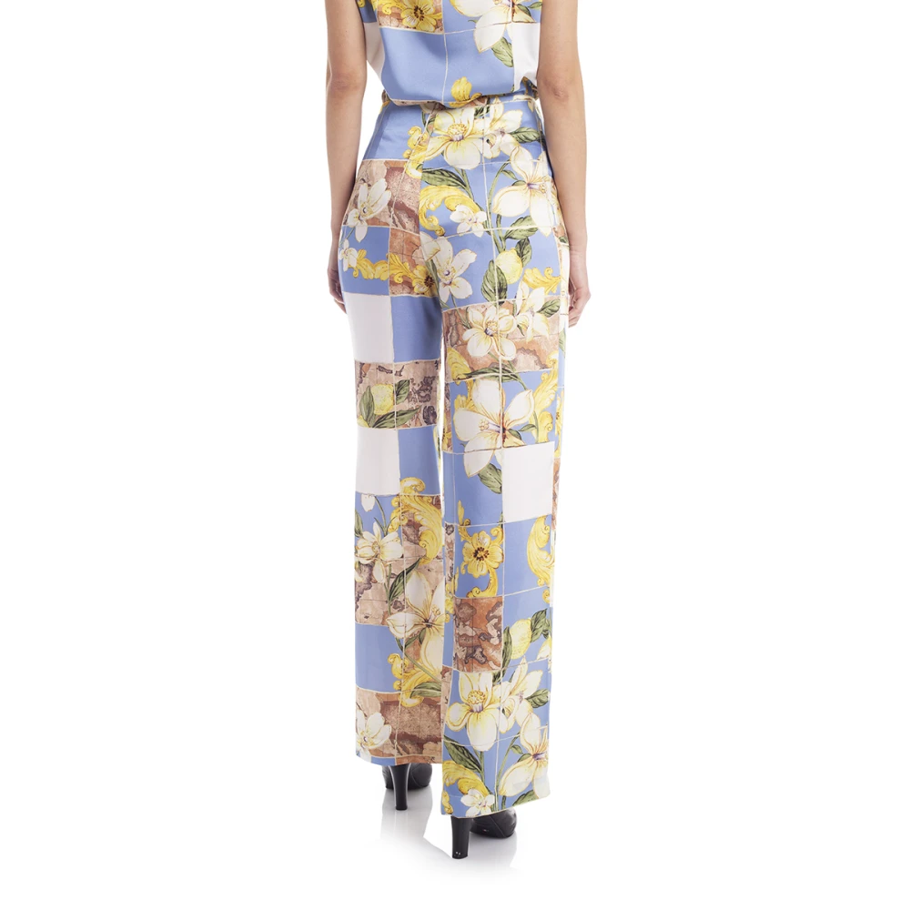 Alviero Martini 1a Classe Lichtblauwe Palazzo Broek Multicolor Dames