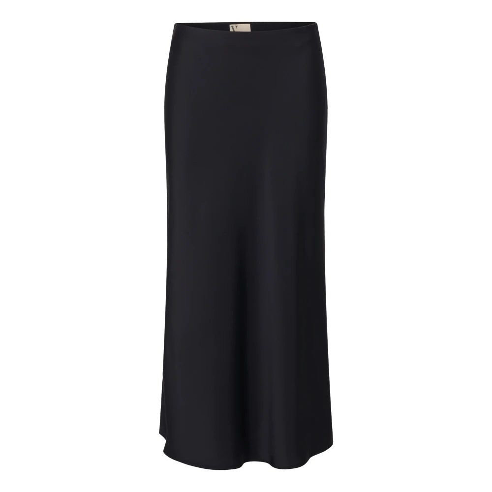 Vera Mont Elegante Satijnen Midi Rok Black Dames
