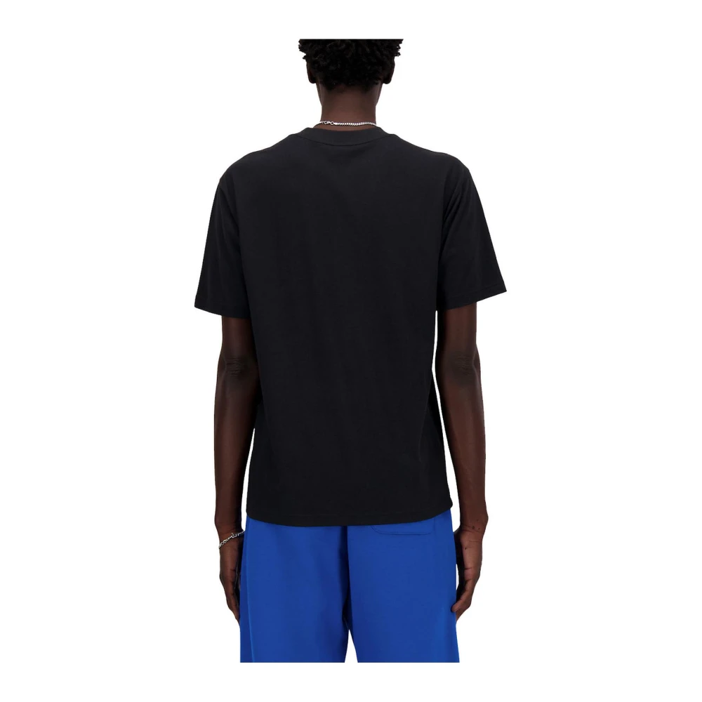 New Balance Zwarte Katoenen Korte Mouw Tee Black Heren