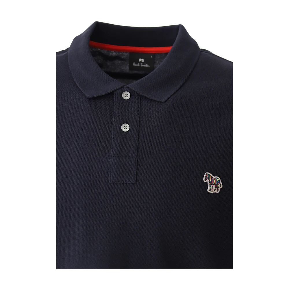 PS By Paul Smith Zebra Logo Polo Shirt Blauw Blue Heren