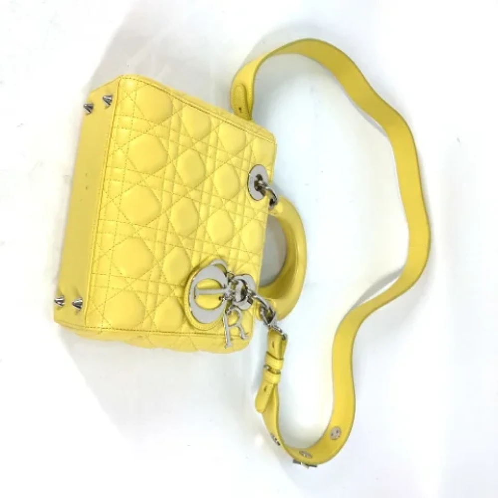 Dior Vintage Pre-owned Leather dior-bags Yellow Dames