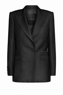 Blazer monopetto con chiusura gioiello