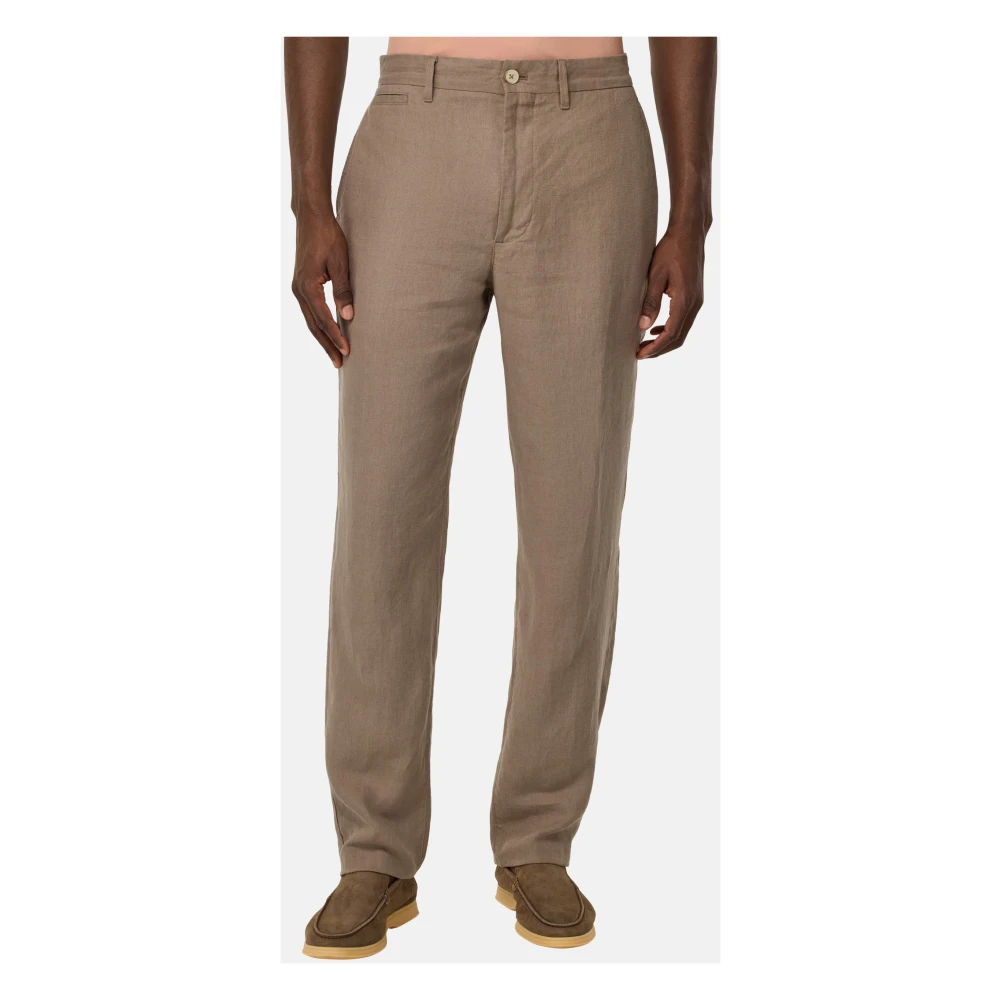 Boggi Milano Linnen Broek Beige Heren