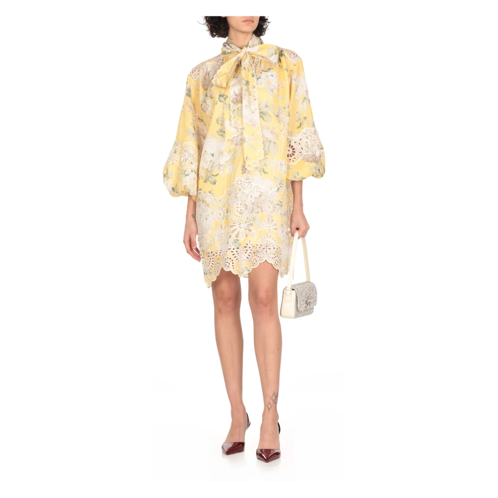 Zimmermann Gele Linnen Jurk met Kantdetails Yellow Dames