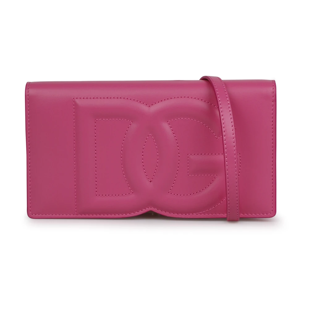 Dolce & Gabbana Logo-geëmbosseerde Leren Crossbody Tas Pink Dames