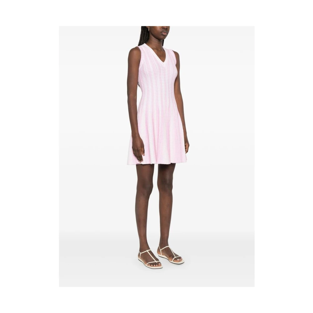 Antonino Valenti Bubblegum Roze Textuur V-hals Jurk Pink Dames
