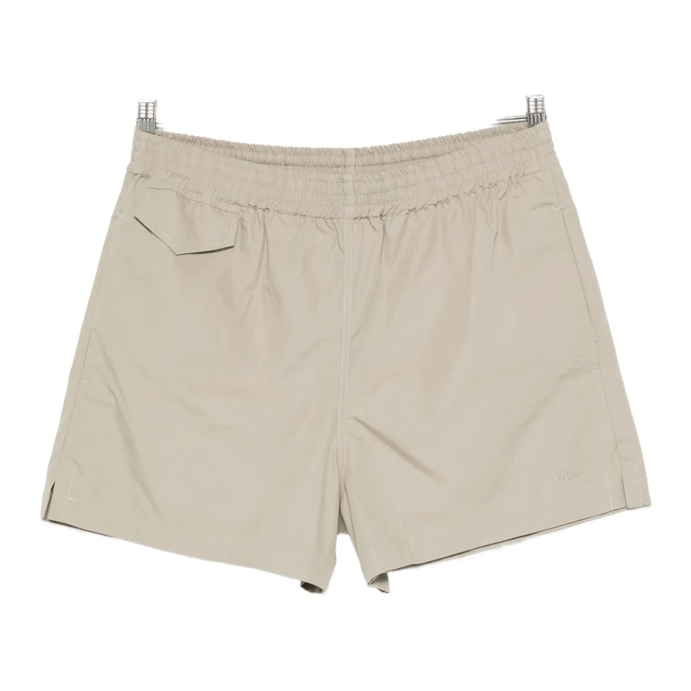 A.p.c. Men's Beige Beach Shorts - Beachwear - L - Swimwear