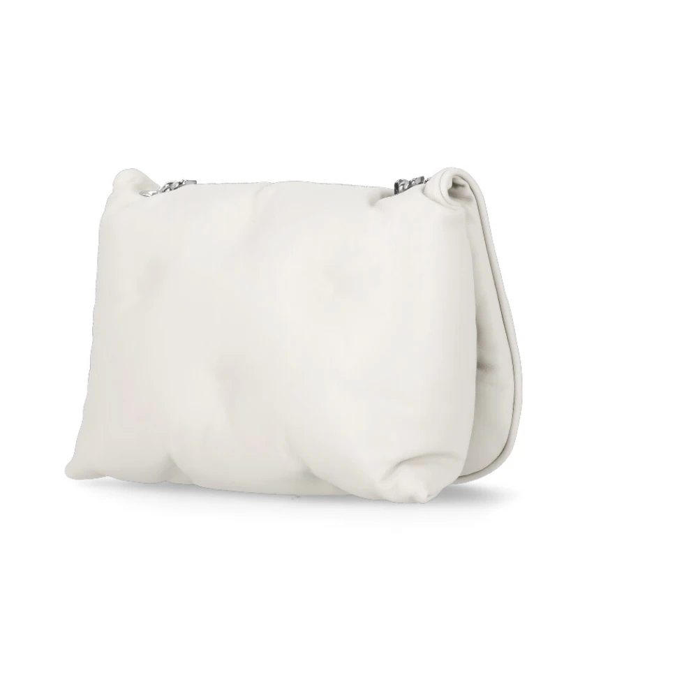 Maison Margiela Gewatteerde leren schoudertas met magnetische sluiting Beige Dames