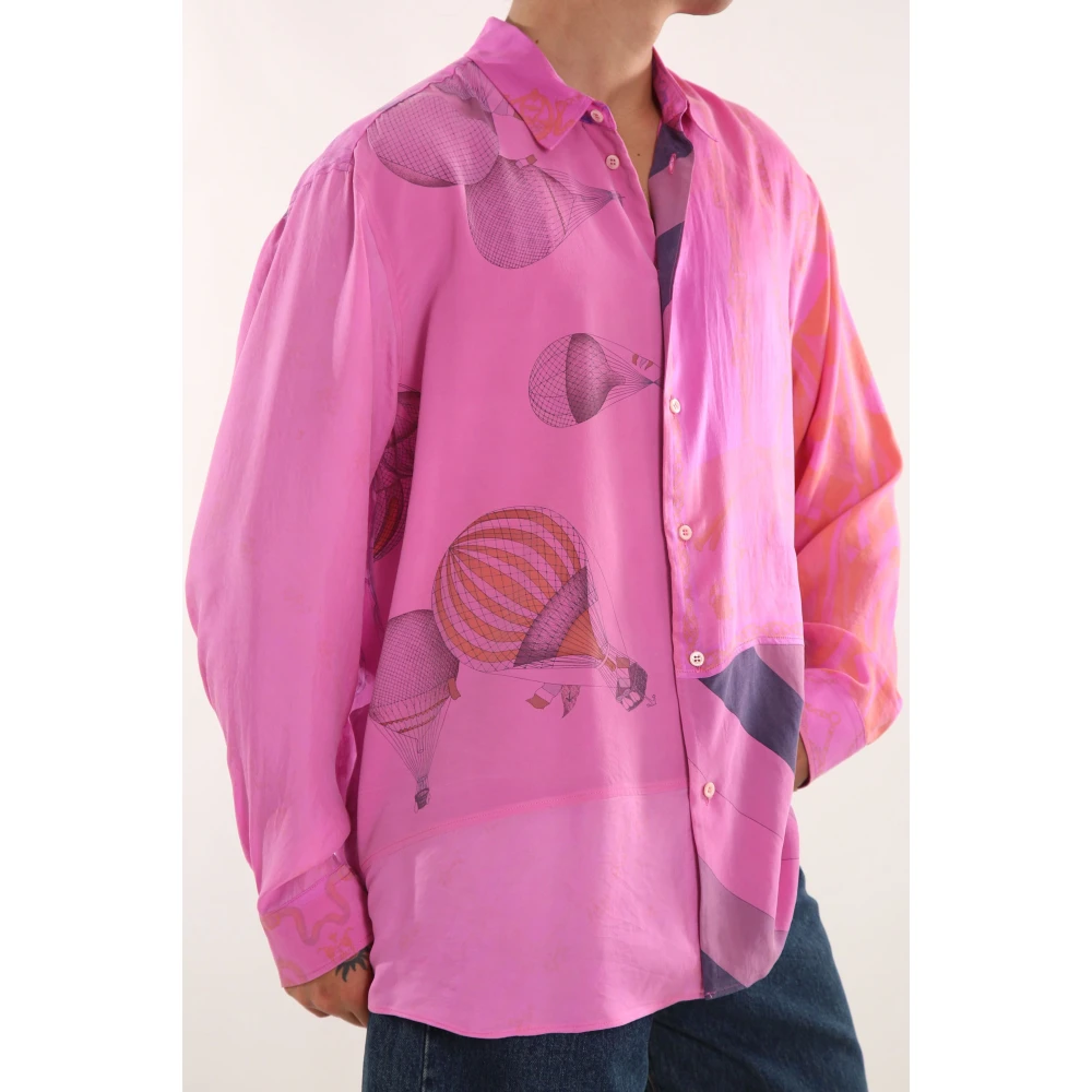 Magliano Zijden Roze Overschot Shirt Multicolor Heren