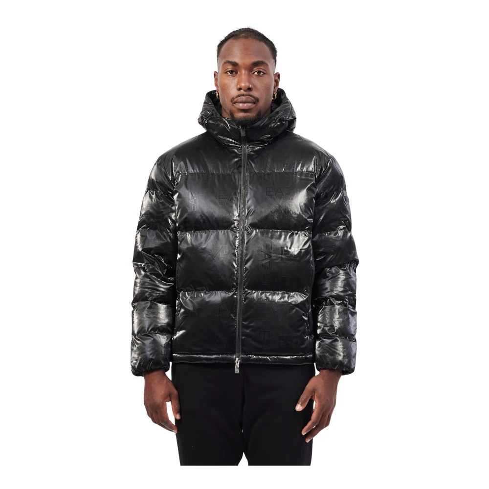 Emporio Armani Zwarte Gewatteerde Hoodiejas Black Heren