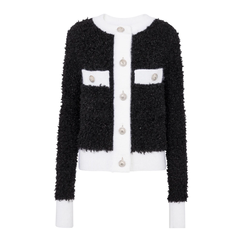 Balmain Women's Black Textured Knit Cardigan