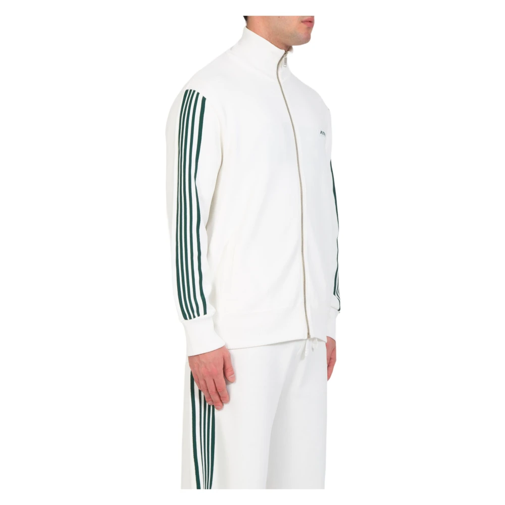 Autry Gestreept Zip Track Jacket White Heren