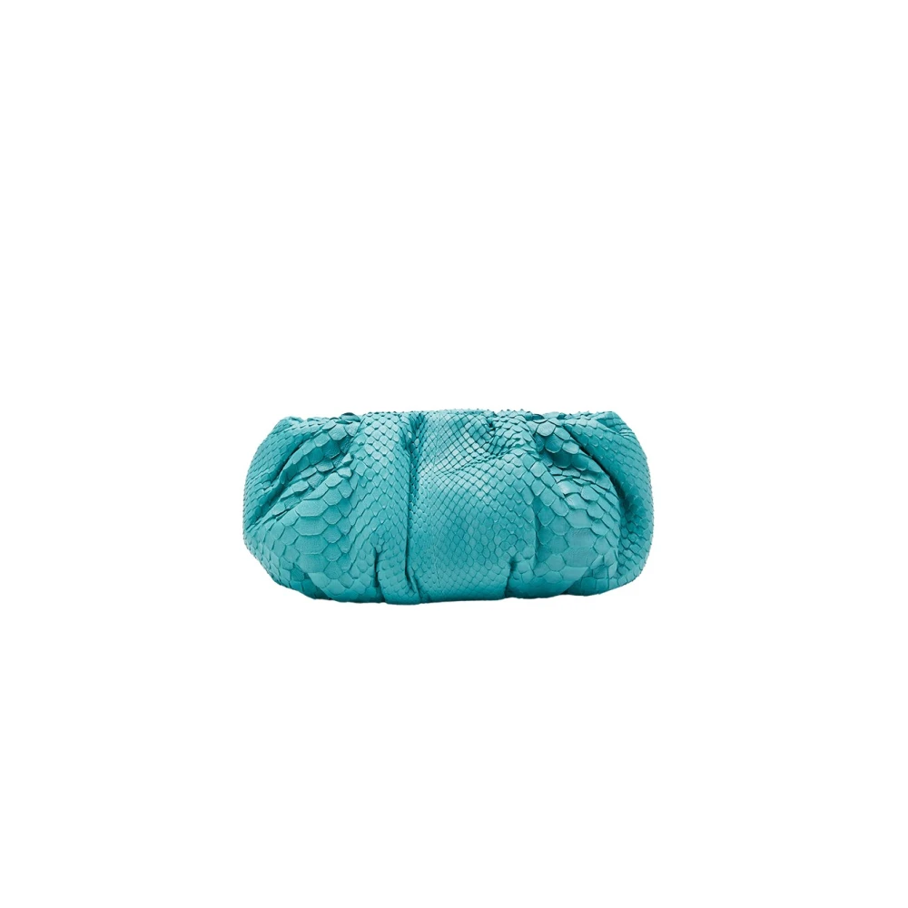 Biagini Mini Turkoois Python Clutch Handtas Blue Dames