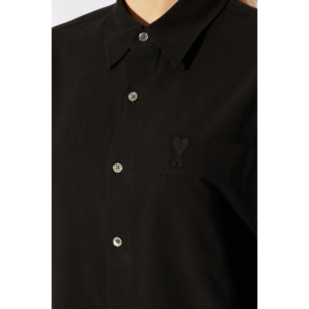 Ami Paris Katoenen shirt met logo Black Dames