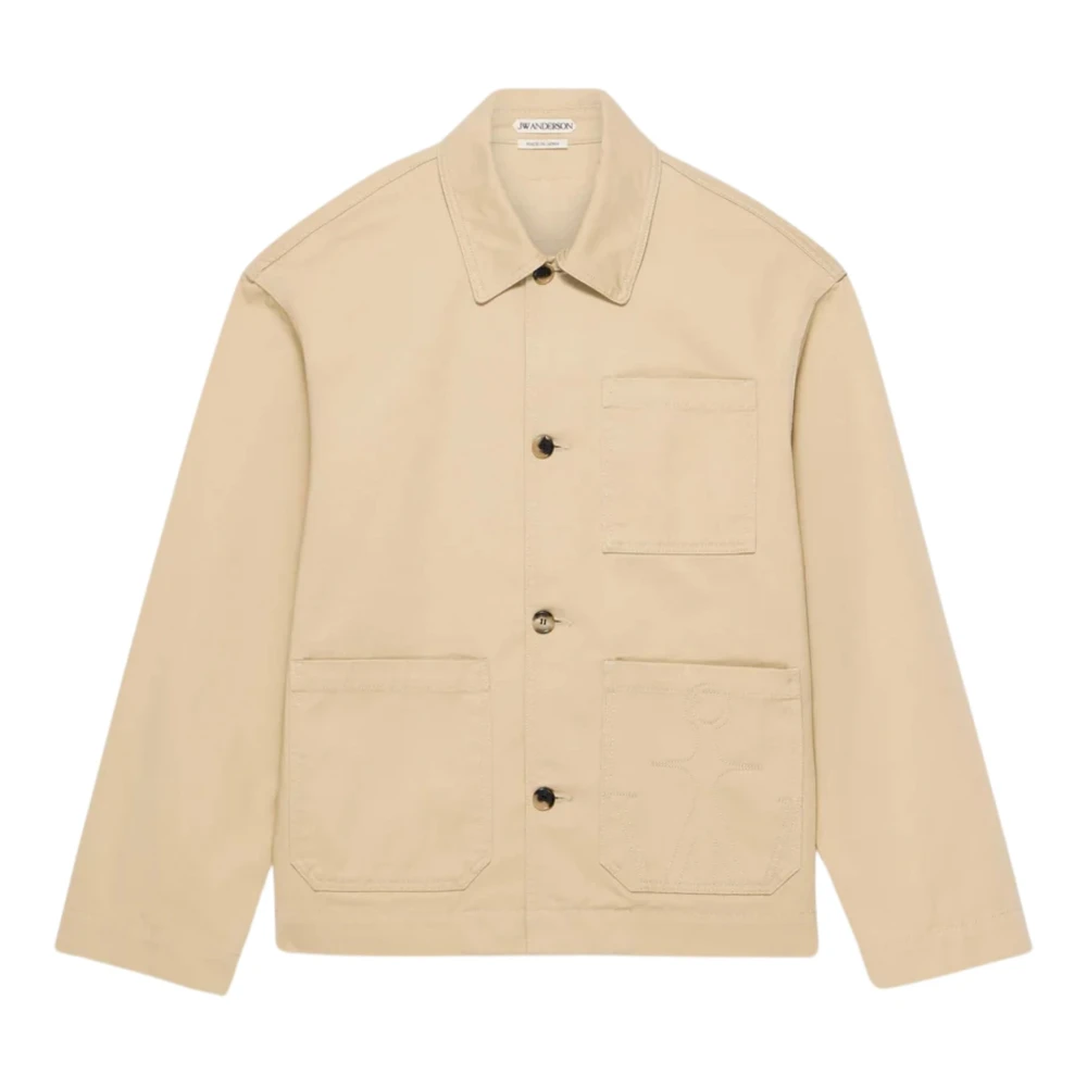 Jw Anderson Men's Beige Light Jackets, L, Patch Pocket Jacket
