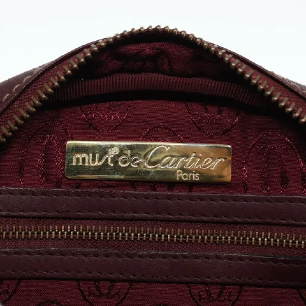 Cartier Vintage Pre-owned Leather shoulder-bags Red Dames
