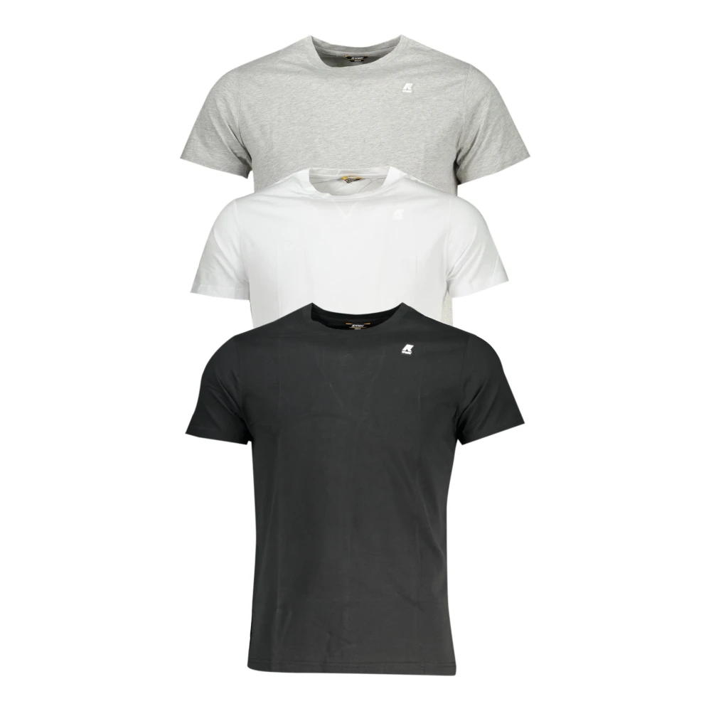 K-way Korte Mouw T-Shirt Pak Wit-Grijs-Zwart Multicolor Heren