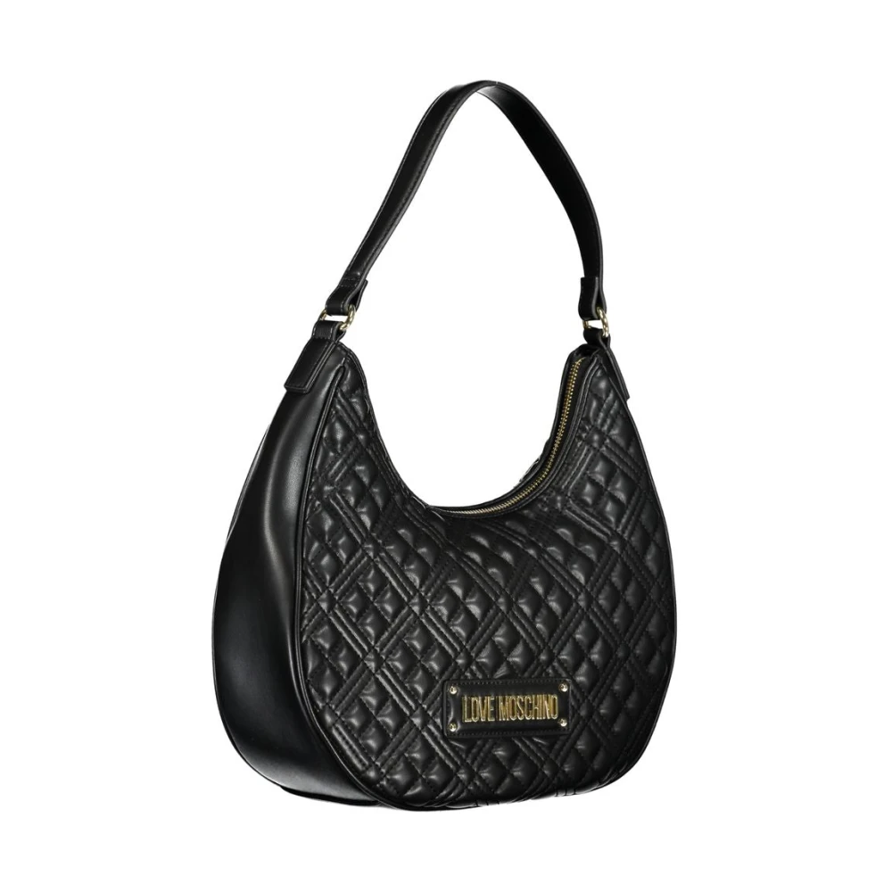 Love Moschino Zwarte Polyethyleen Schoudertas met Rits Black Dames