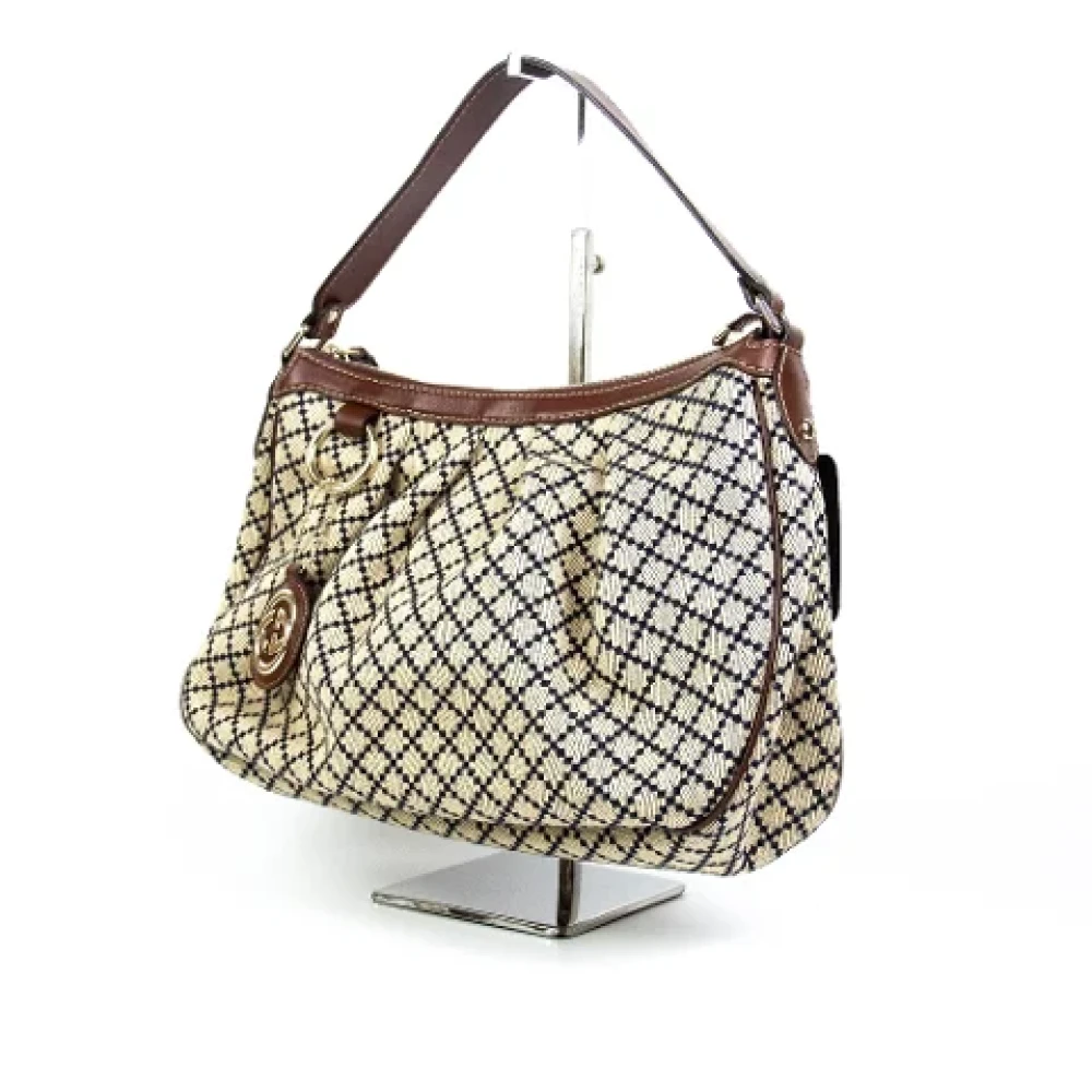 Gucci Vintage Pre-owned Fabric gucci-bags Beige Dames