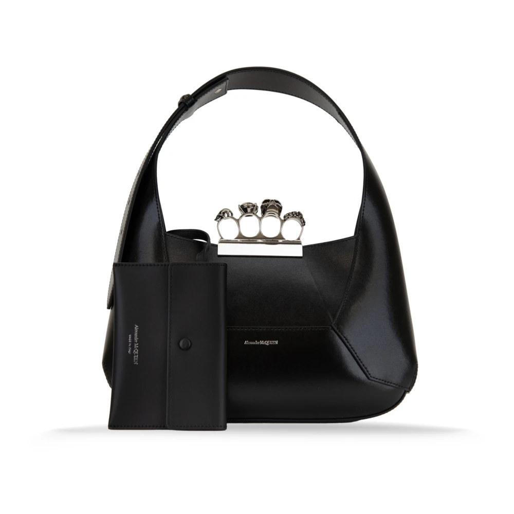 Alexander mcqueen Luxe leren handtas met magnetische sluiting Black Dames