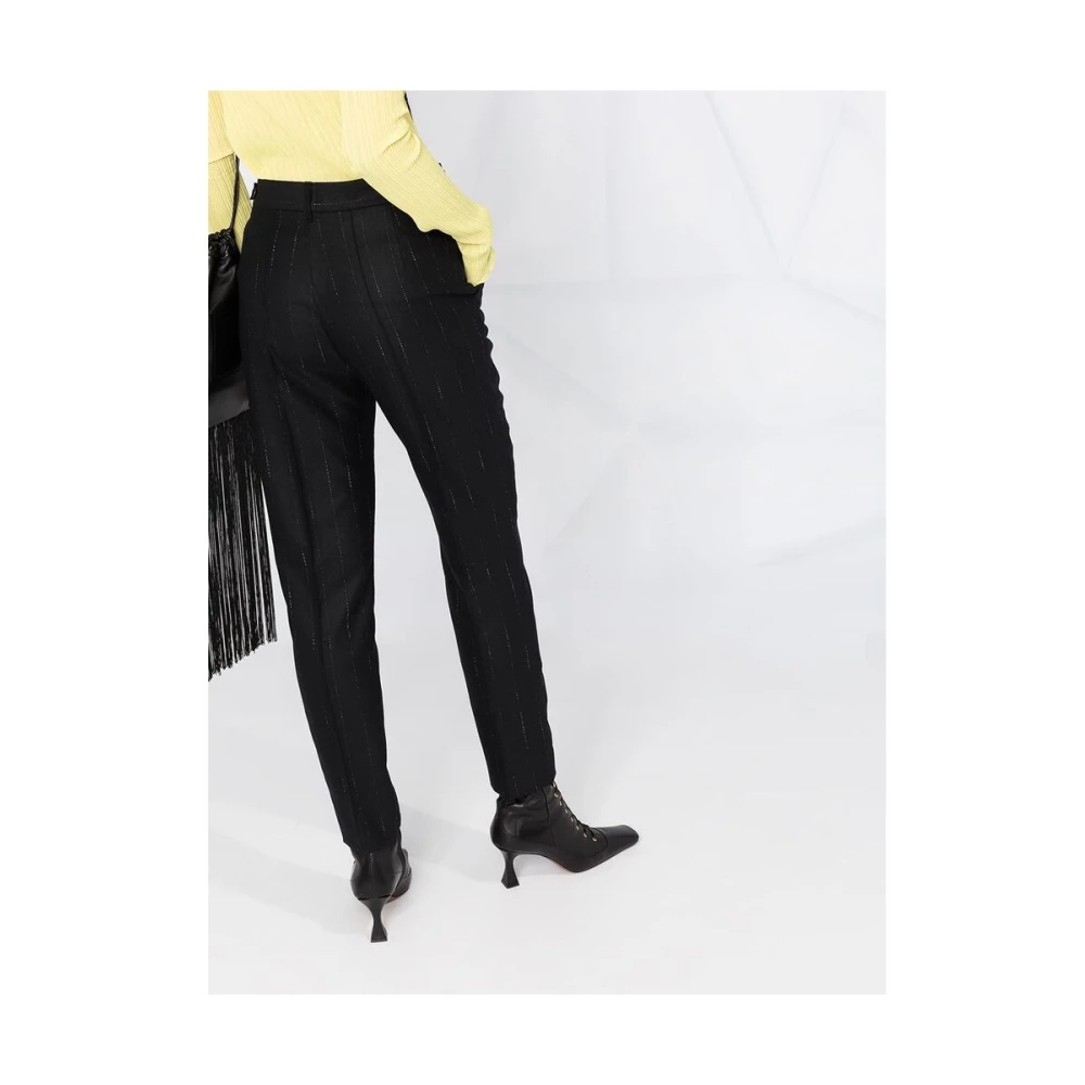 Ann Demeulemeester Zwarte broek met lage taille en taps toelopende pijpen Black Dames