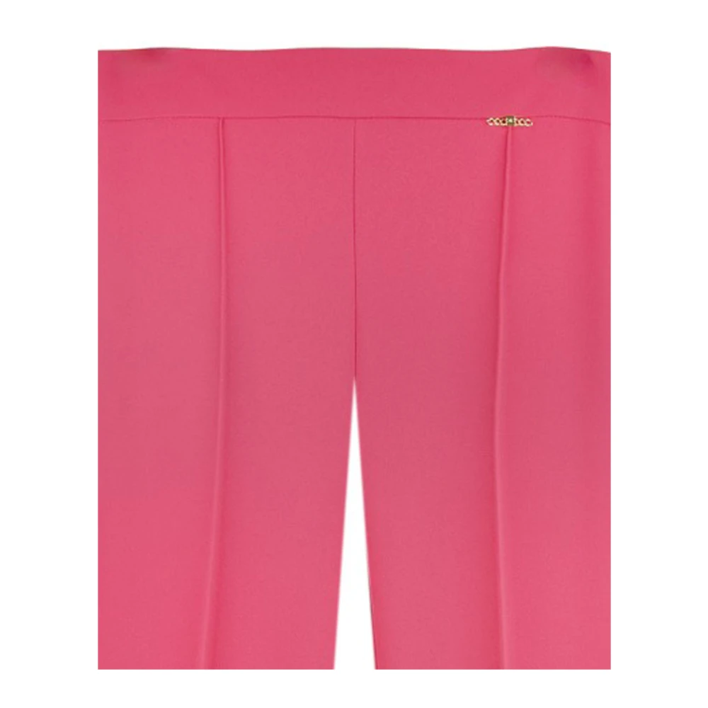 Elisabetta Franchi Hoge Taille Uitlopende Ritsbroek Pink Dames