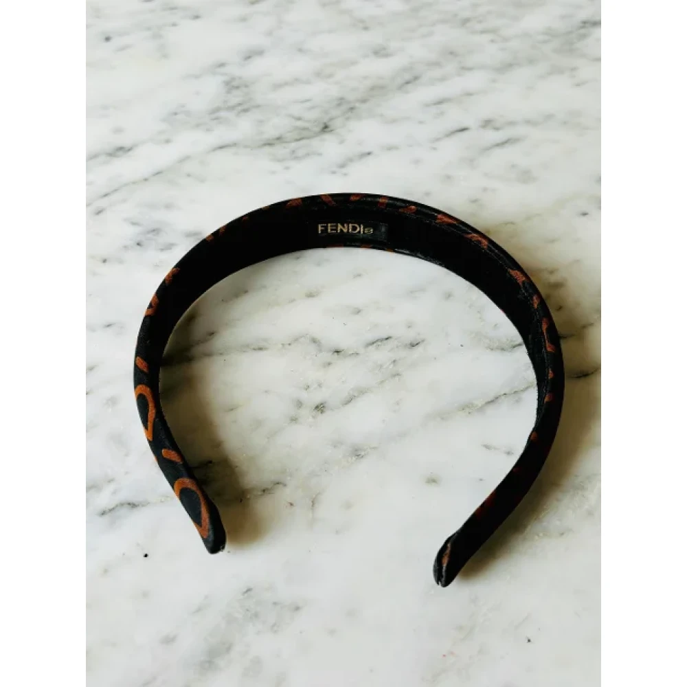 Fendi Vintage Pre-owned Canvas hair-accessories Black Dames