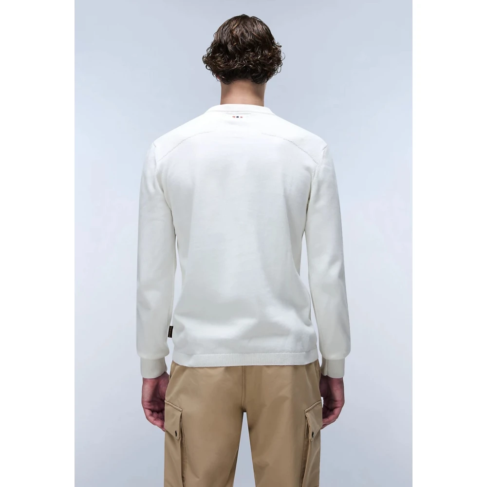 Napapijri Witte Reigersweater met Geborduurd Detail White Heren