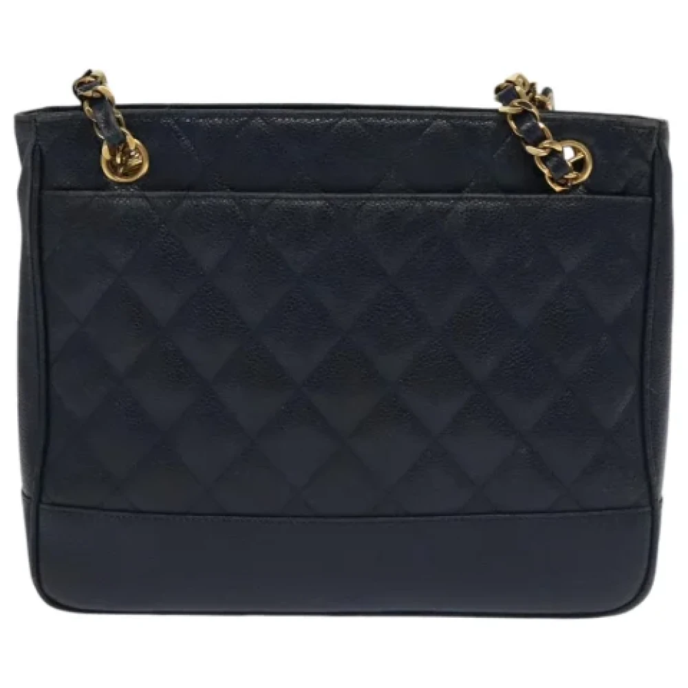 Chanel Vintage Pre-owned Leather chanel-bags Blue Dames