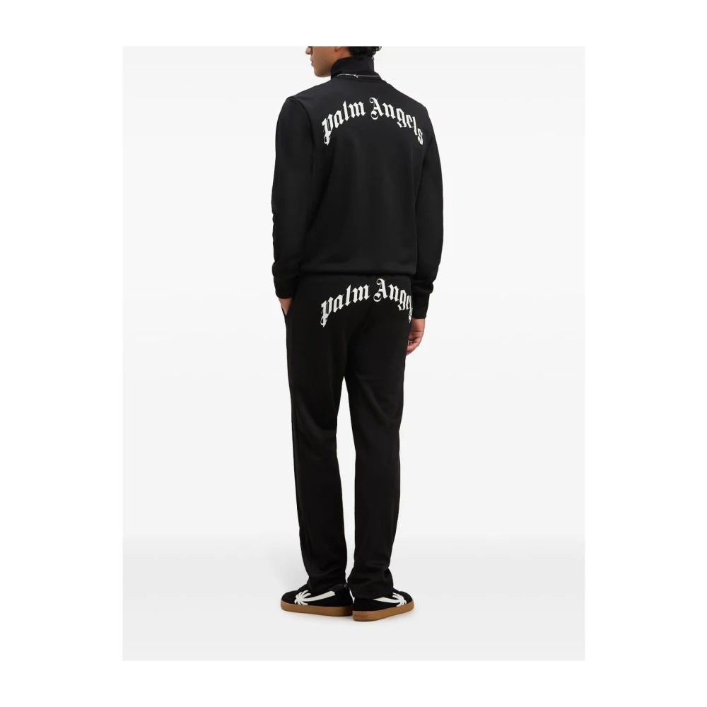 Palm Angels Zwarte jas met ritssluiting en zakken Black Heren
