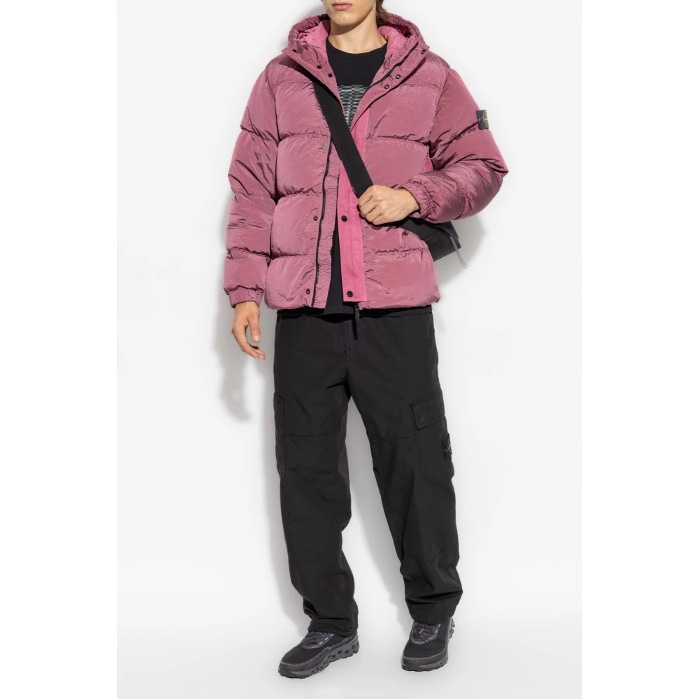 Stone Island Donsjack uit de 'Nylon Metal' collectie Pink Heren